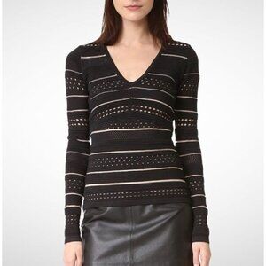 Bailey/44 Black V-neck Long Sleeve Knit Top Size Small